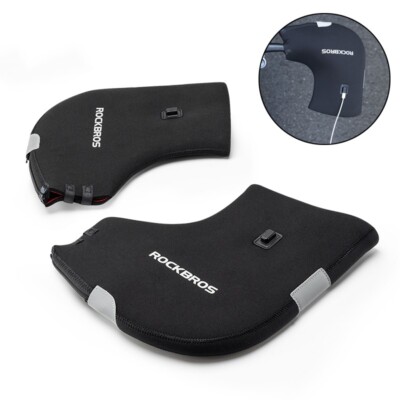ROCKBROS Elektrische Heizhandschuhe MTB Handschuhe dicke Lenkerstulpen Winddicht