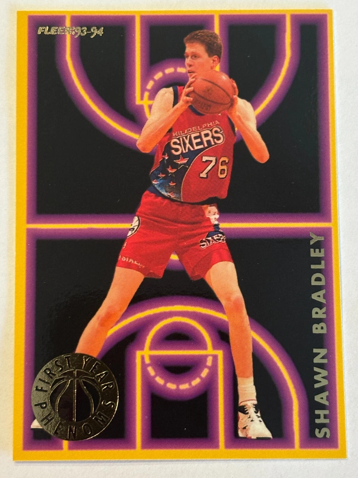 1993-94 Fleer #1 Shawn Bradley Philadelphia 76ers First Year Phenoms