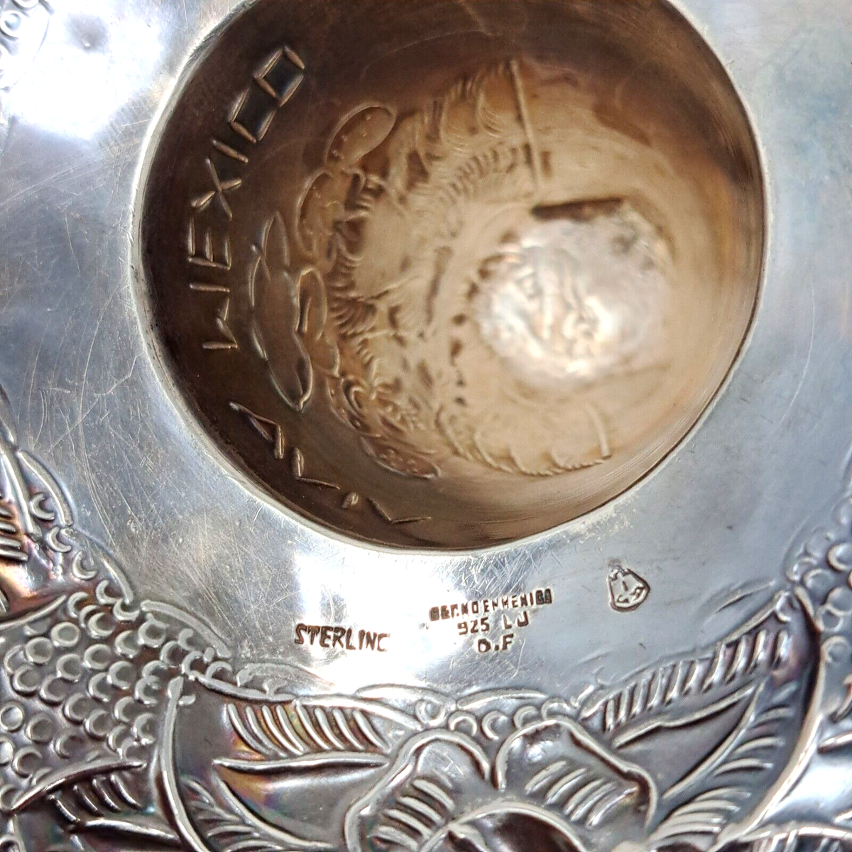 Rare 925 Sterling Silver Hat Sombrero Eagle Snake Flower Mexico
