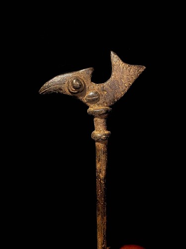 African Hairpin African Tribal Brass Hand Carved Vintage Wal Wax Casting-4859 - Picture 12 of 12