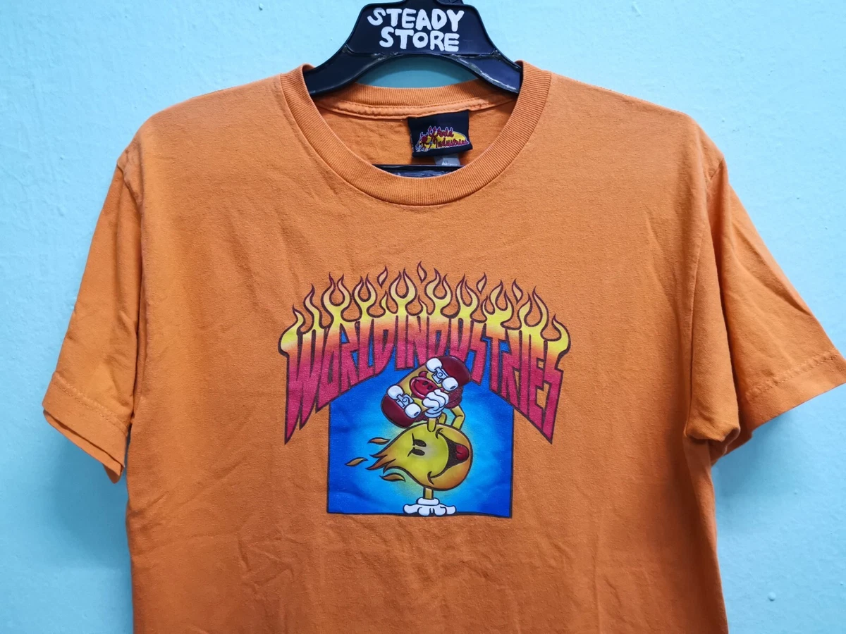 VINTAGE 90's WORLD INDUSTRIES FLAMEBOY SKATE SKATEBOARD T SHIRT M