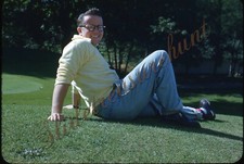 Man Named Bobby Bruce Golf Course 1950s 35mm Slide Red Border Kodachrome Glasses