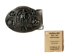 Vintage Collectible 1996 Colorado Silver Star Buffalo Bill 150 Yrs Belt Buckle