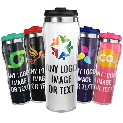 Pixly® Personalised Business Custom Thermal Mug Travel Flask Photo Logo or Text