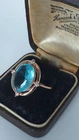 Vintage 1990-s 14 Ct Rolled Gold Aquamarine Ring Size UK N US 6 3/4- Hallmarked!