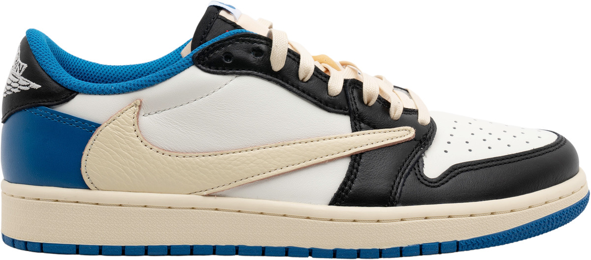 Jordan 1 Retro x Fragment Design x Travis Scott Low Blue for Sale