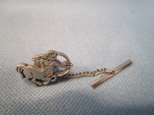 SAGITTARIUS PEWTER TIE TACK silver-tone astrological sign clip & BIRTH SIGN BOOK - Picture 3 of 11
