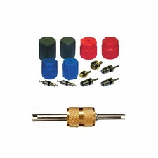 A/C System Valve Core and Cap Kit + Schrader ...