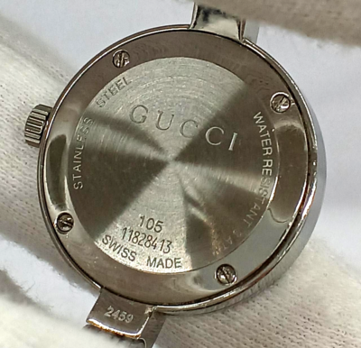 Gucci 105 / YA105521 Sherry Line Stainless Steel GUCCI YA105521 Striped and Patterned Dial Bangle 105 Series  main image 2