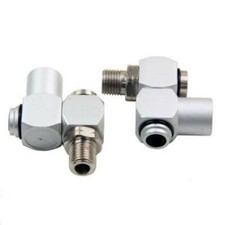 2 x 360° SWIVEL AIR LINE END CONNECTORS 1/4" BSP Compressed Air Tool Couplings