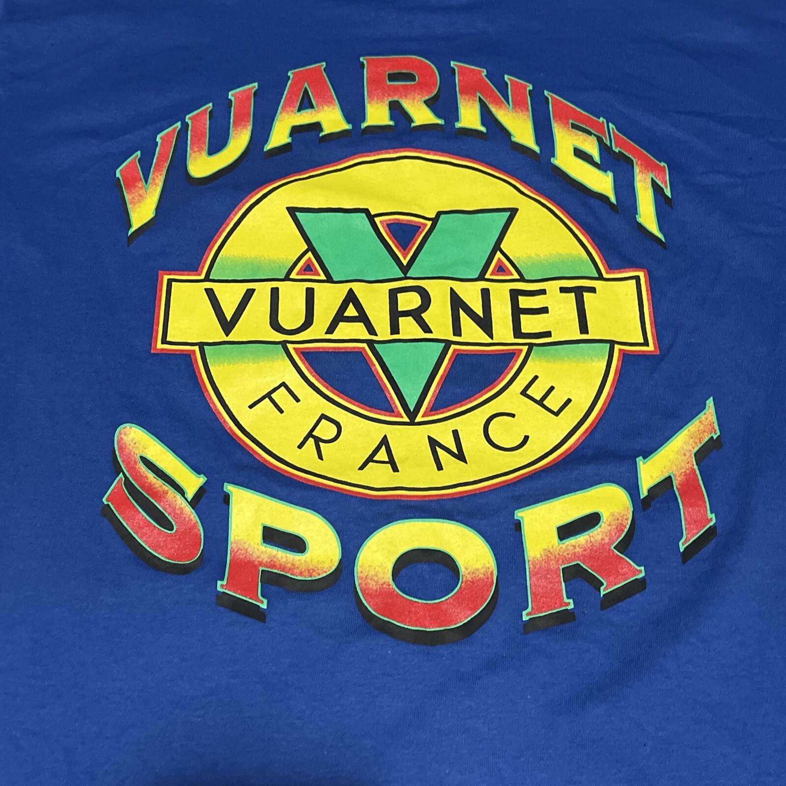 Vtge 80s Vuarnet France Sunglasses T-Shirt Blue XL Cotton USA Single Stitch image 3