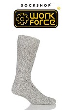 Image of Boot Socks Men's Walking in Grey Heavy Durable Wool Rich WORKFORCE - 1 Pair Pack