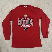 Vintage Georgia Bulldogs Shirt Men's Medium Red Tee UGA 2003 Nokia Sugar Bowl