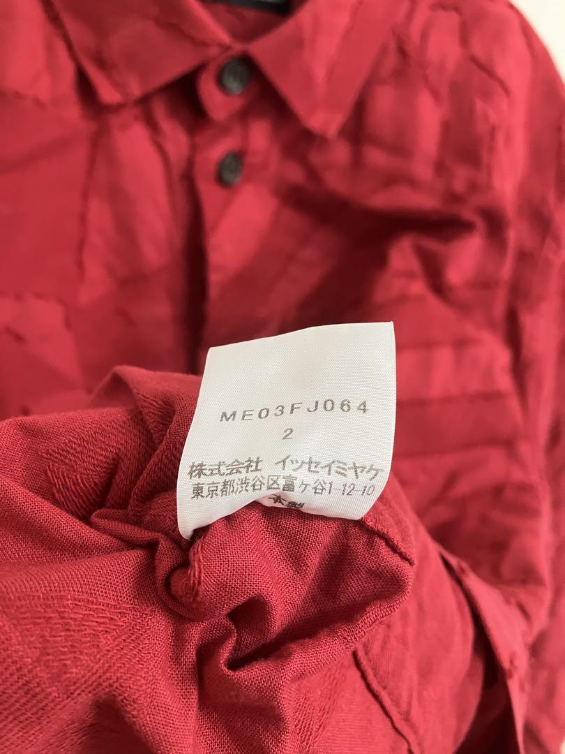 ISSEY MIYAKE MEN Red Long Sleeve Shirt Geometric | eBay