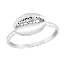 Shoreline Cowrie Shell Beach Inspired Sterling Silver Ring-7