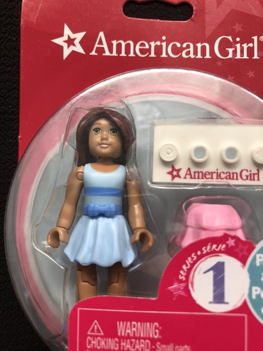 American Girl Mega Bloks Series 1 Girl Figure Blue Dress New - Picture 2 of 4