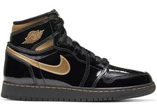 Grade School Nike Air Jordan Retro 1 High OG "Black Metallic Gold" 575441 032