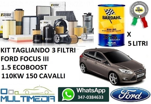 Kit Tagliando Ford 1.6 TDCi Kit Tagliando Ford Motorcraft Per Focus 3, C-Max 2 1.6 TDCi Dal 2011 - 3 Filtri 5 Litri Olio Tagliando C-Max 2 2011 - Foto 11