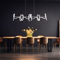 Led HäNge Lampe Wohn Zimmer Beleuchtung Pendel Decken Leuchte Geschwungen Dimmer