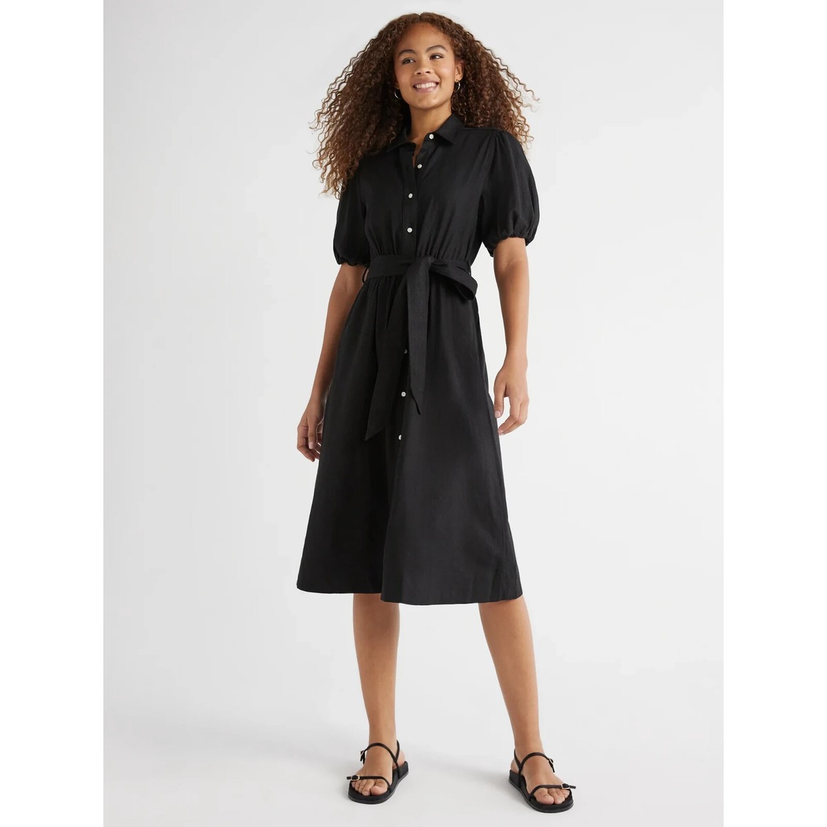 blue dress for baby girl Black Belted Mini Shirt Dress from Posh Boss LA