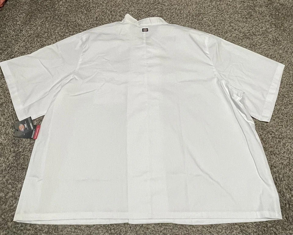 NWT DICKIES 5XL Classic Short Sleeve Classic CHEF Coat White DC49 - Image 2 of 4