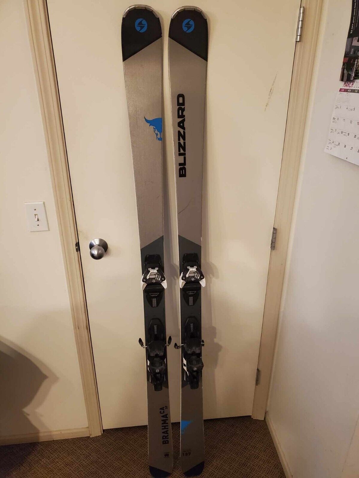 Blizzard Brahma 187 all mountain skis with fully adjustable bindings 