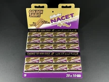 200 Gilette NACET GOLDEN SHAVE Stainless Double Edge Razor Blades made in Russia