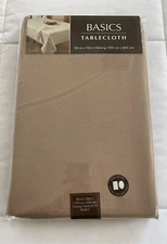 Basics Tablecloth 60” X 102” in Oblong | 100% Polyester | Camel Color NIP