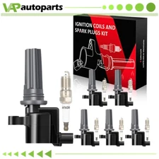 6 For 2000-2003 Jaguar S-Type 3.0L V6 Ignition Coil & Spark Plug