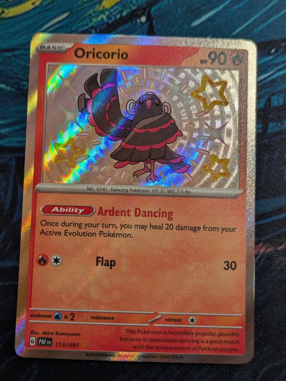 Pokemon Oricorio 113/091 Paldean Fates Shiny Rare NM Condition