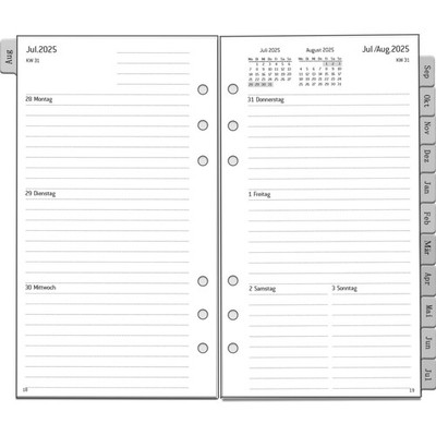 Kalendereinlage 2025 2026 A6 Wochenplaner Wochenplan Notizen Organizer