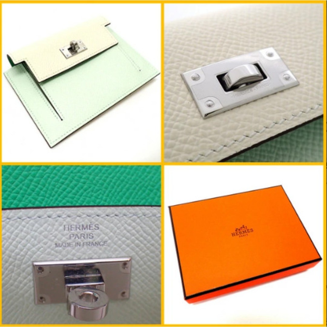 Hermes Kelly Pocket Compact Tricolor Wallet Epson Used SKAI-0 image 5