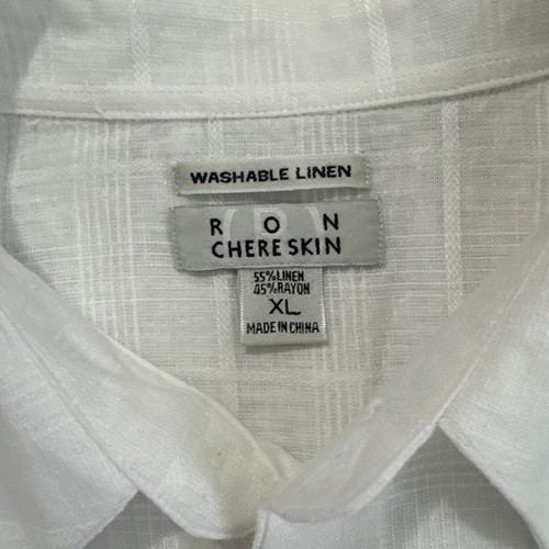 Ron Chereskin Men's XL White Linen Blend Plaid Design Summer wedding - Picture 2 of 9