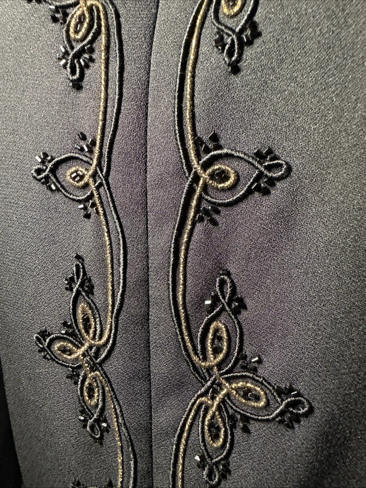 Pantalón jersey vintage Liz Claiborne negro de una pieza con cuentas talla 12 Foto 3 de 4