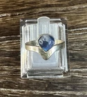 Vintage Sterling Silver Kyanite Tear Drop Band Ring Sz 7.25