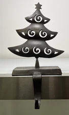 Heavy Metal Christmas Tree With Star Stocking Holder 6” Tall