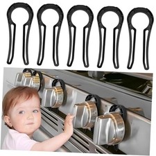 Gas Stove Knob Locks Protecting Kids and Pets; Oven Knob Covers for Child Black