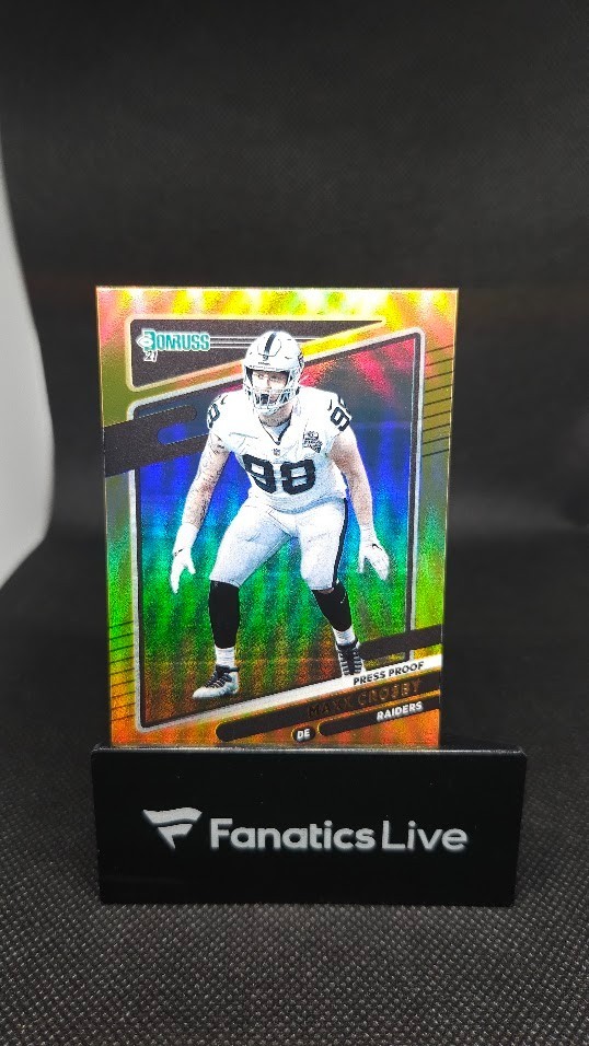 2021 Panini Donruss Maxx Crosby Gold Premium Press Proof #87 Las Vegas Raiders