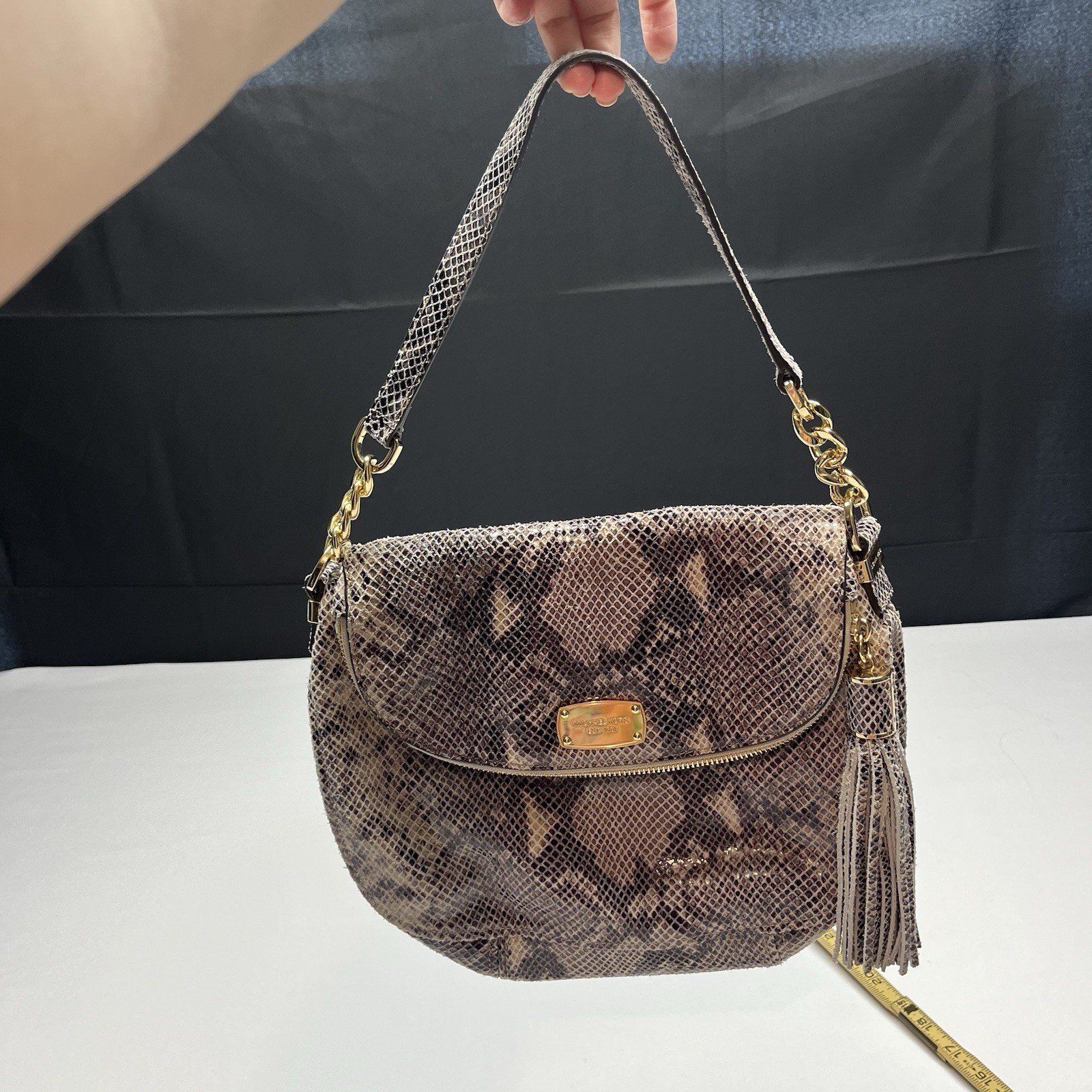 MICHAEL KORS Shoulder Bag Faux Python Snakeskin A… - image 12
