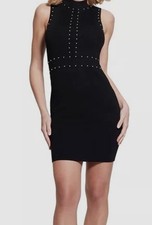 Guess Women's Black Veronika Studded Bodycon Sweater Dress Size M