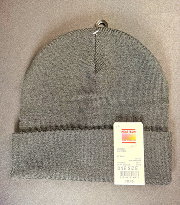 HEATTECH Watch Cap Beanie Hat Black Solid One Size Unisex Adults