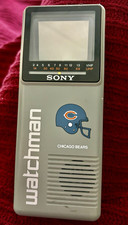 1986 Chicago Bears Sony Watchman FD-10A Vintage NFL Portable TV Tested