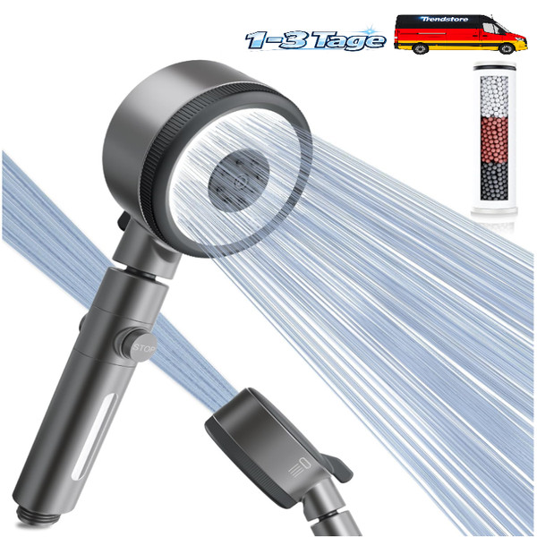 Magichome Hochdruck Duschkopf 6 Strahlarten Filter Wassersparend Stopp-image