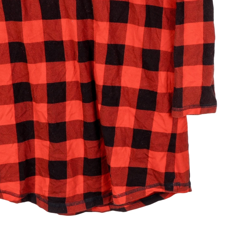 Xhilaration Nightgown S Womens Red Buffalo Plaid Long Sleeve Nightie Cotton - Image 4 of 4