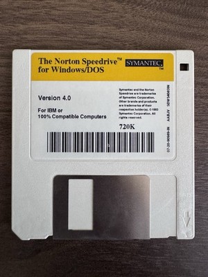 Norton Speedrive 4.0 for Windows/DOS #Vintage #3,5 Zoll-Diskette