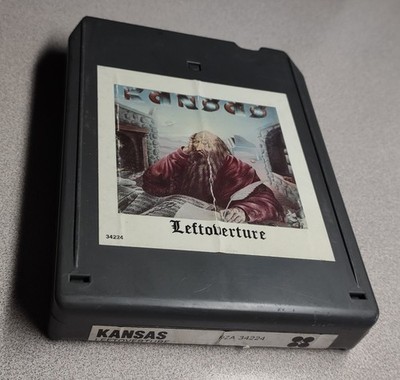 Vtg 8-track tape, LEFTOVERTURE by Kansas-1976 release-Great shape-untested-AS IS