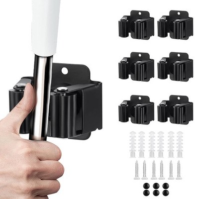 6PCS Broom and Mop Holder, Heavy Duty Garden Tool Organizer Rack Rake and Sho...