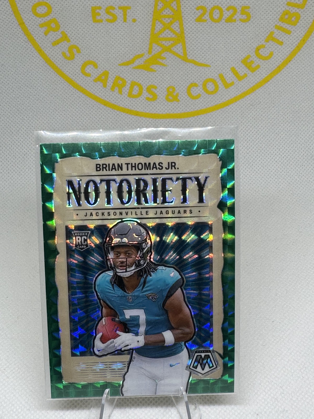 2024 Panini Mosaic #25 Brian Thomas Jr. Notoriety Mosaic Green