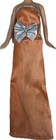 Orange Satin Look Evening Gown Dress for Barbie Fashion Dolls Silver Bow