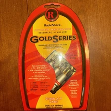 Radio Shack Gold Series 3Ft Stereo A/V Cable TV/DVD/VCR Plated Connector NEW‼️